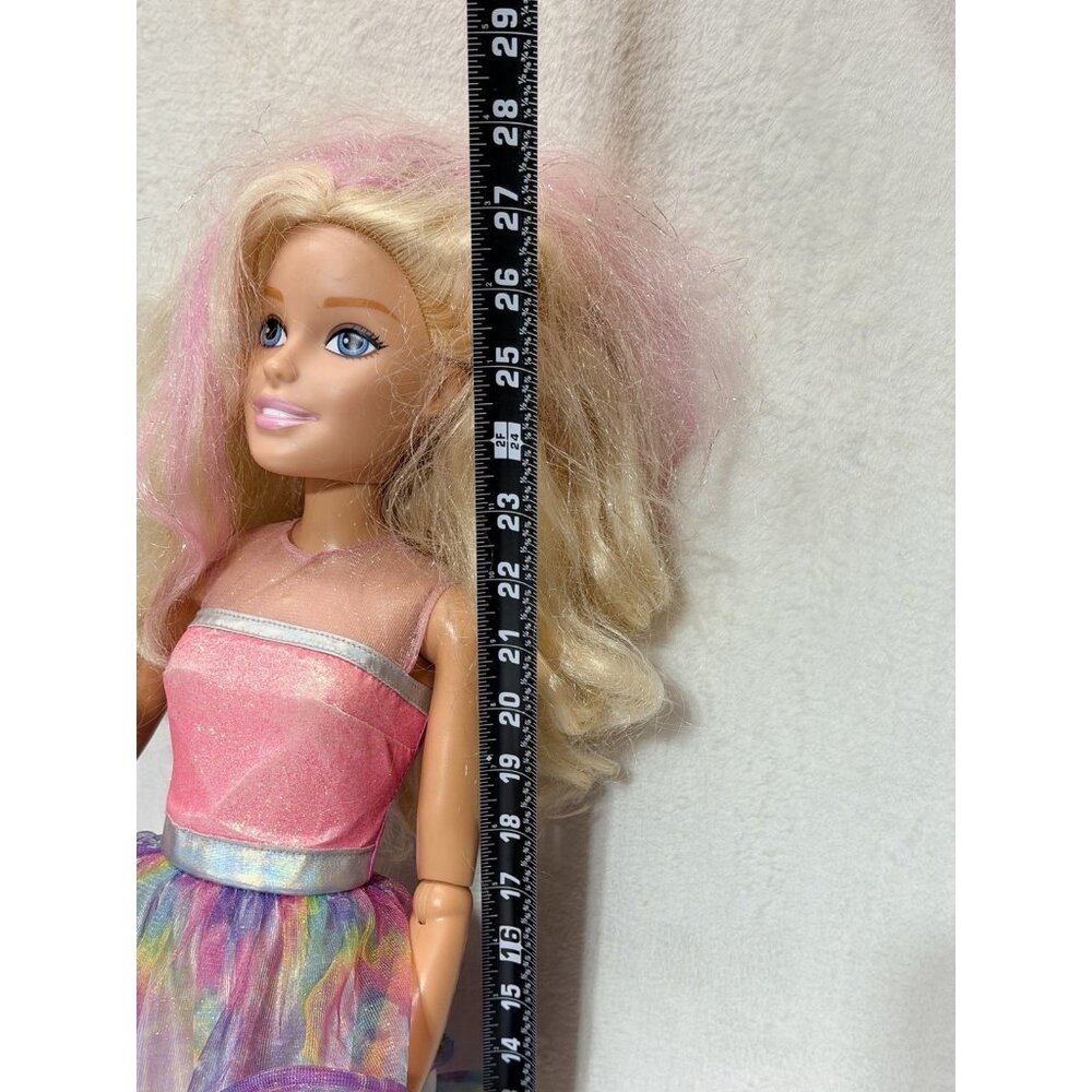 Just Play Barbie Doll My Size 27” Articulated Arms Multicolor Hair Tie Dye Dress - Picture 2 of 16